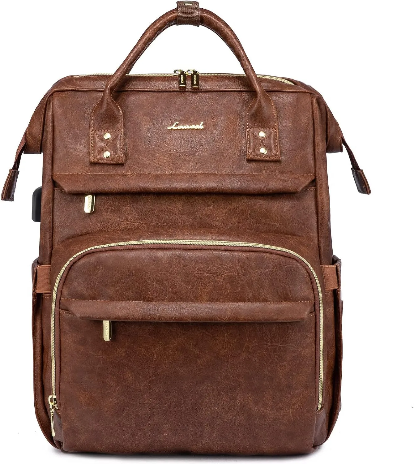 Leather Laptop Backpack, 15.6"-18"