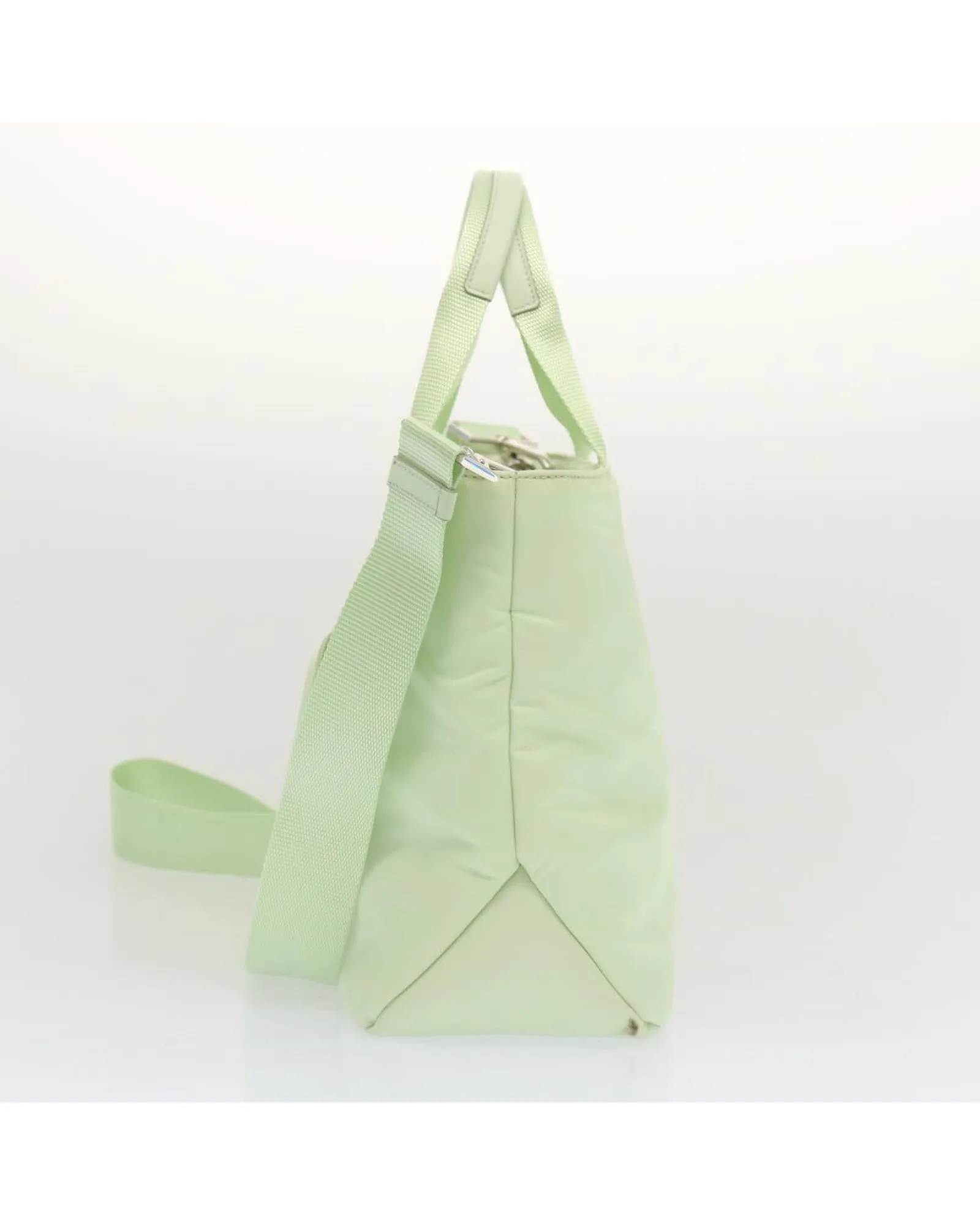 Light Blue Nylon 2-way Hand Bag with Dust Bag and Shoulder Strap