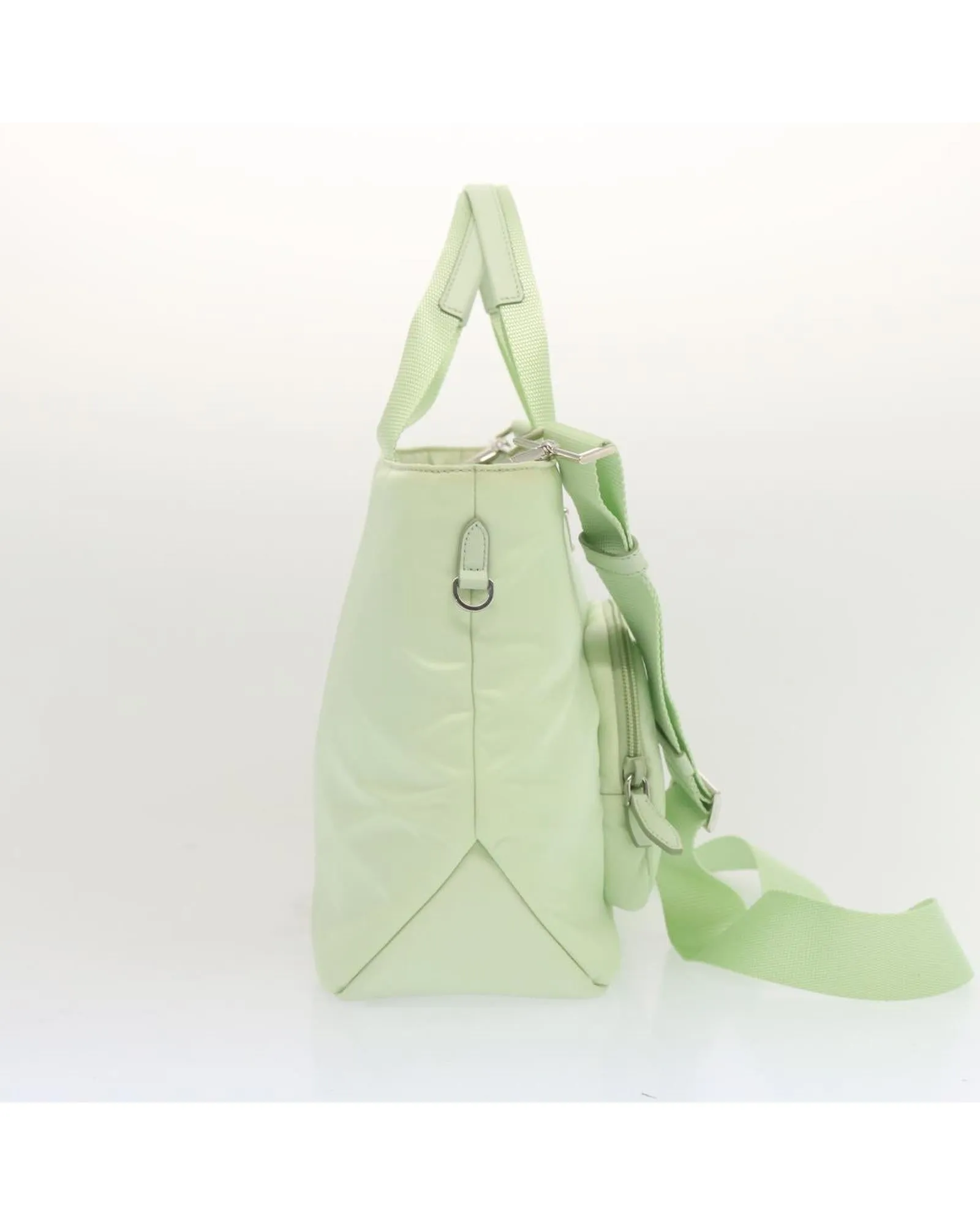 Light Blue Nylon 2-way Hand Bag with Dust Bag and Shoulder Strap