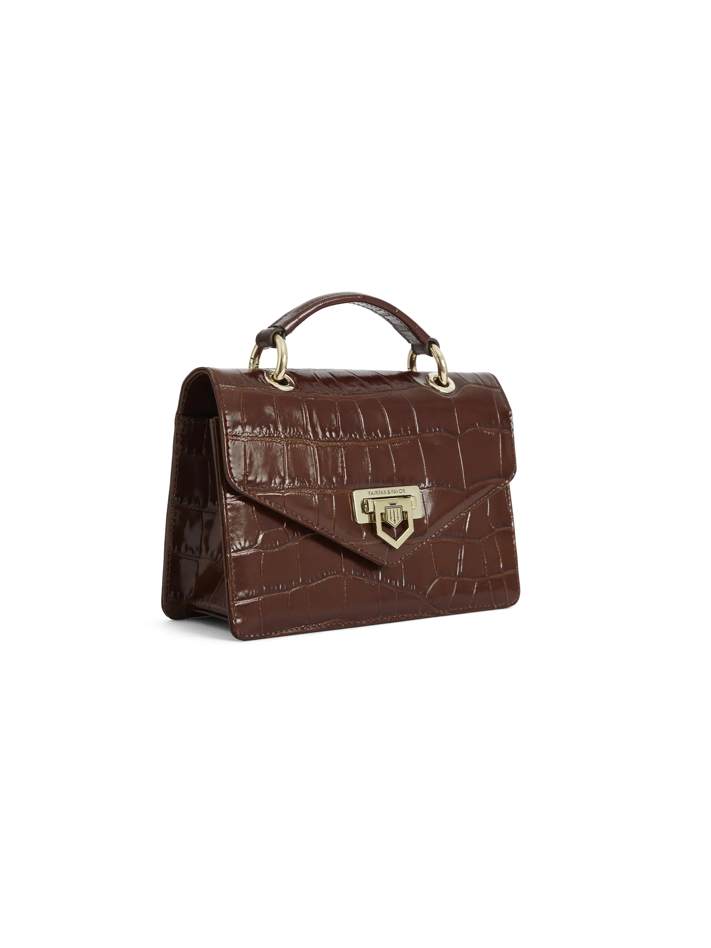 Loxley Mini Cross Body Bag - Conker Croc Leather