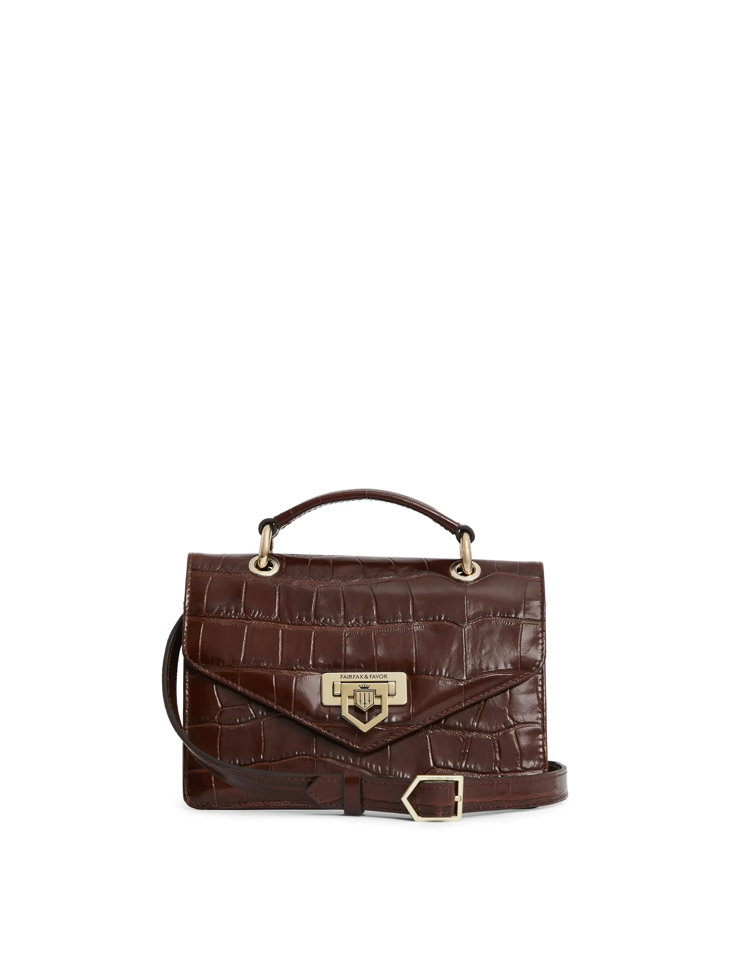 Loxley Mini Cross Body Bag - Conker Croc Leather