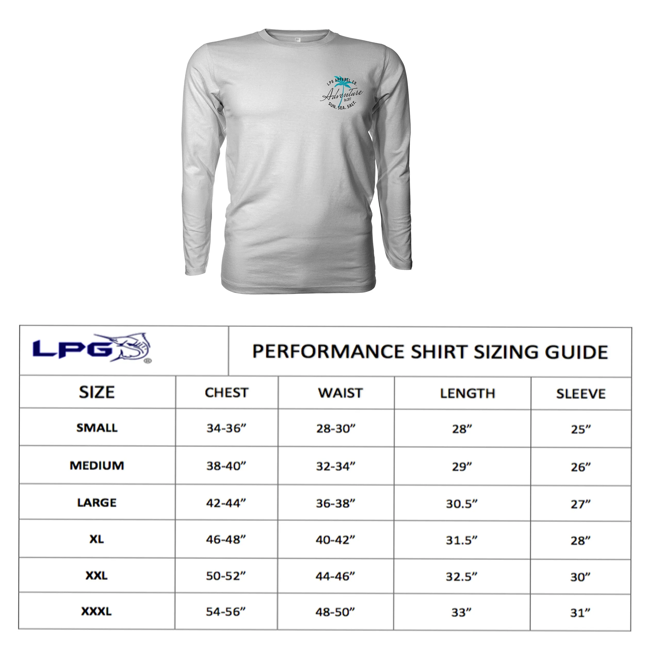 LPG Apparel Co. Mahi Tuna Marlin Mixed Bag Rash Guard LS Performance UPF 50 Unisex Shirt