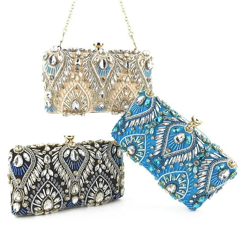 Luxy Moon Beaded Evening Bags Diamond Rhinestone Clutches