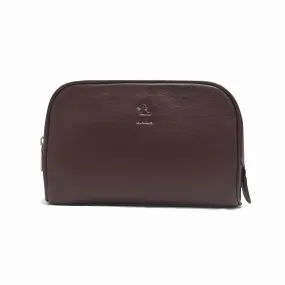 Malia Tan Leather Wash Bag for Men and Women