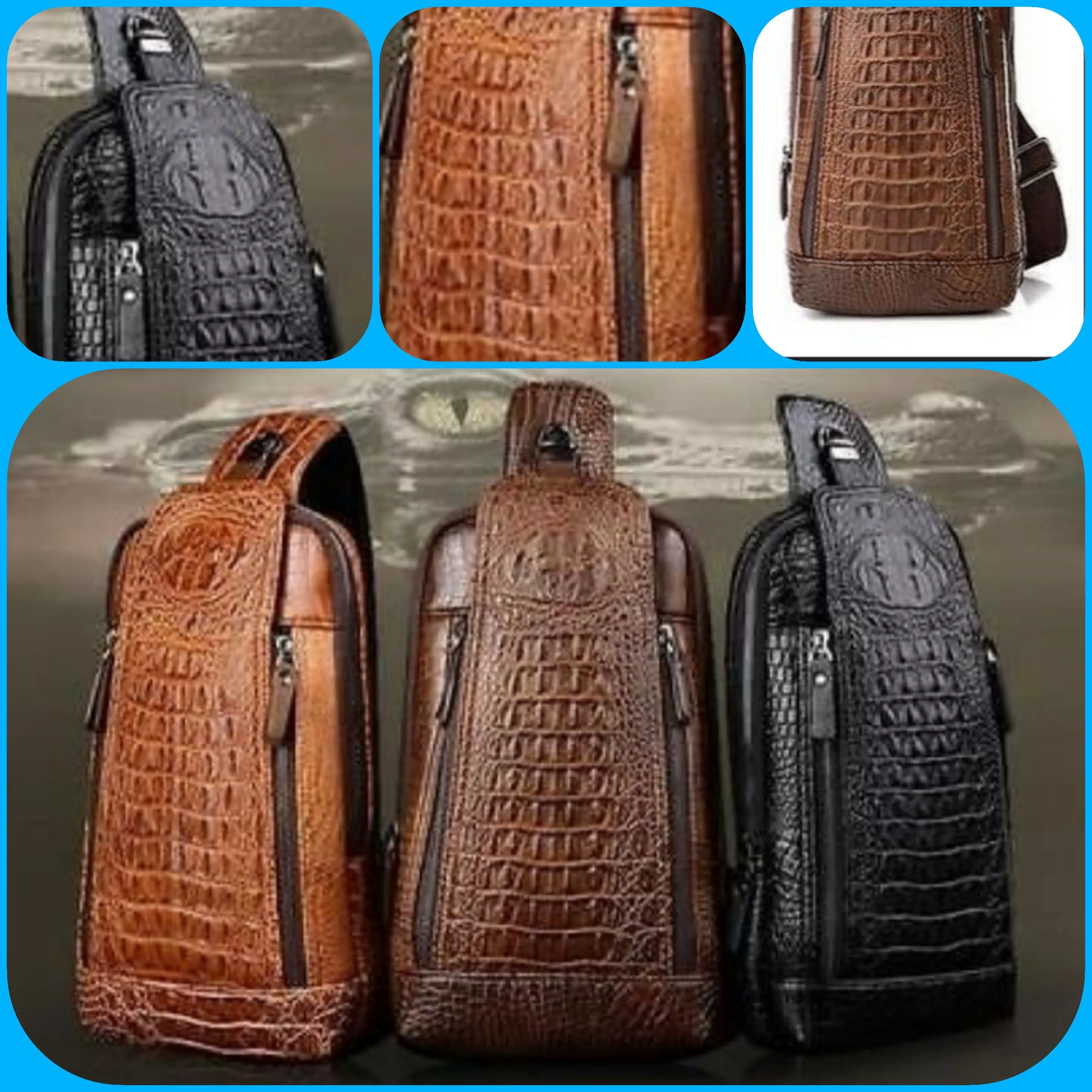 Men's Cross Body Croco Bags