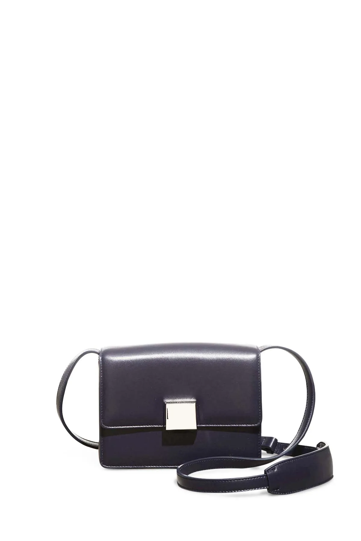 Mercedes Shoulder Bag in Navy Nappa Leather