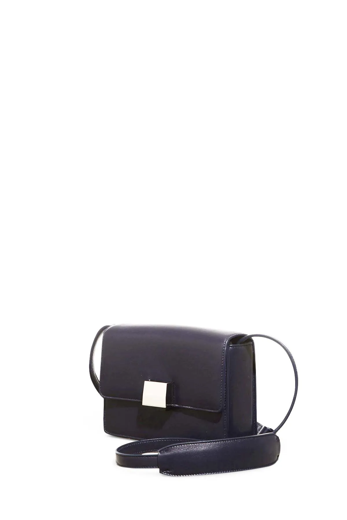 Mercedes Shoulder Bag in Navy Nappa Leather