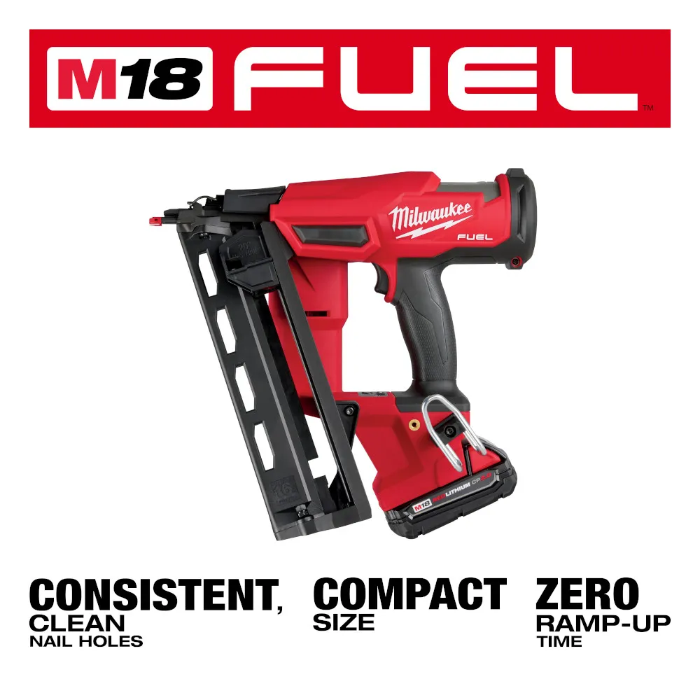 Milwaukee M18 Fuel 16 Gauge Angled Finish Nailer Kit