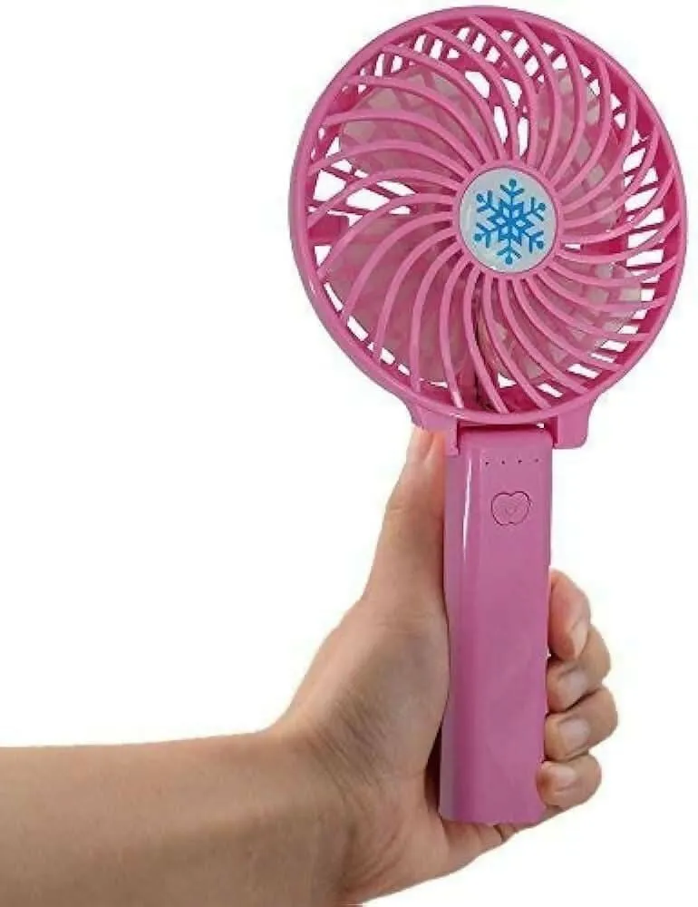 Mini Portable Handheld Fan with Base – Powerful 3-Speed Personal Fan, Lightweight Design with Brushless Motor(Random Colour)