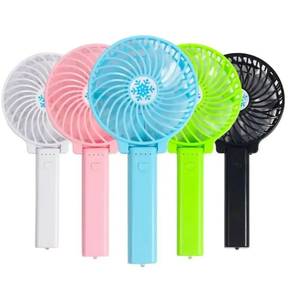 Mini Portable Handheld Fan with Base – Powerful 3-Speed Personal Fan, Lightweight Design with Brushless Motor(Random Colour)