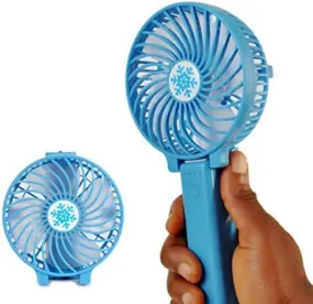 Mini Portable Handheld Fan with Base – Powerful 3-Speed Personal Fan, Lightweight Design with Brushless Motor(Random Colour)