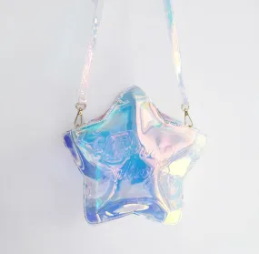 Morning Glory Star Cloud Moon Holographic Laser Messenger Bag