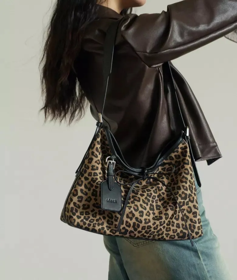 MS.POLKA leopard print hobo bag