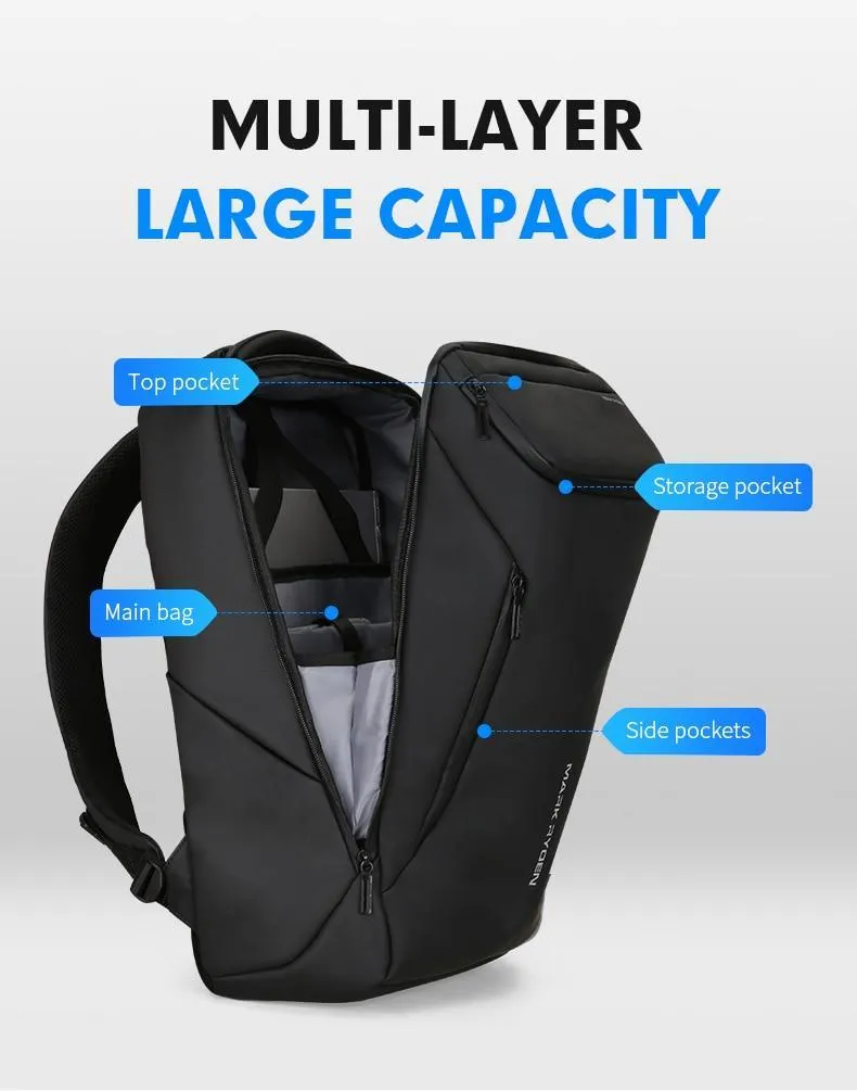 Multifunctional Anti-thief Fashion Backpack 15.6 inch Laptop USB Charging Travel Bag