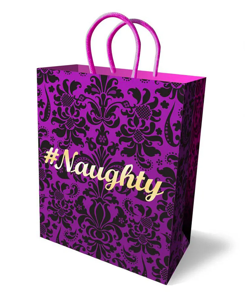 #Naughty Purple Paper Gift Bag