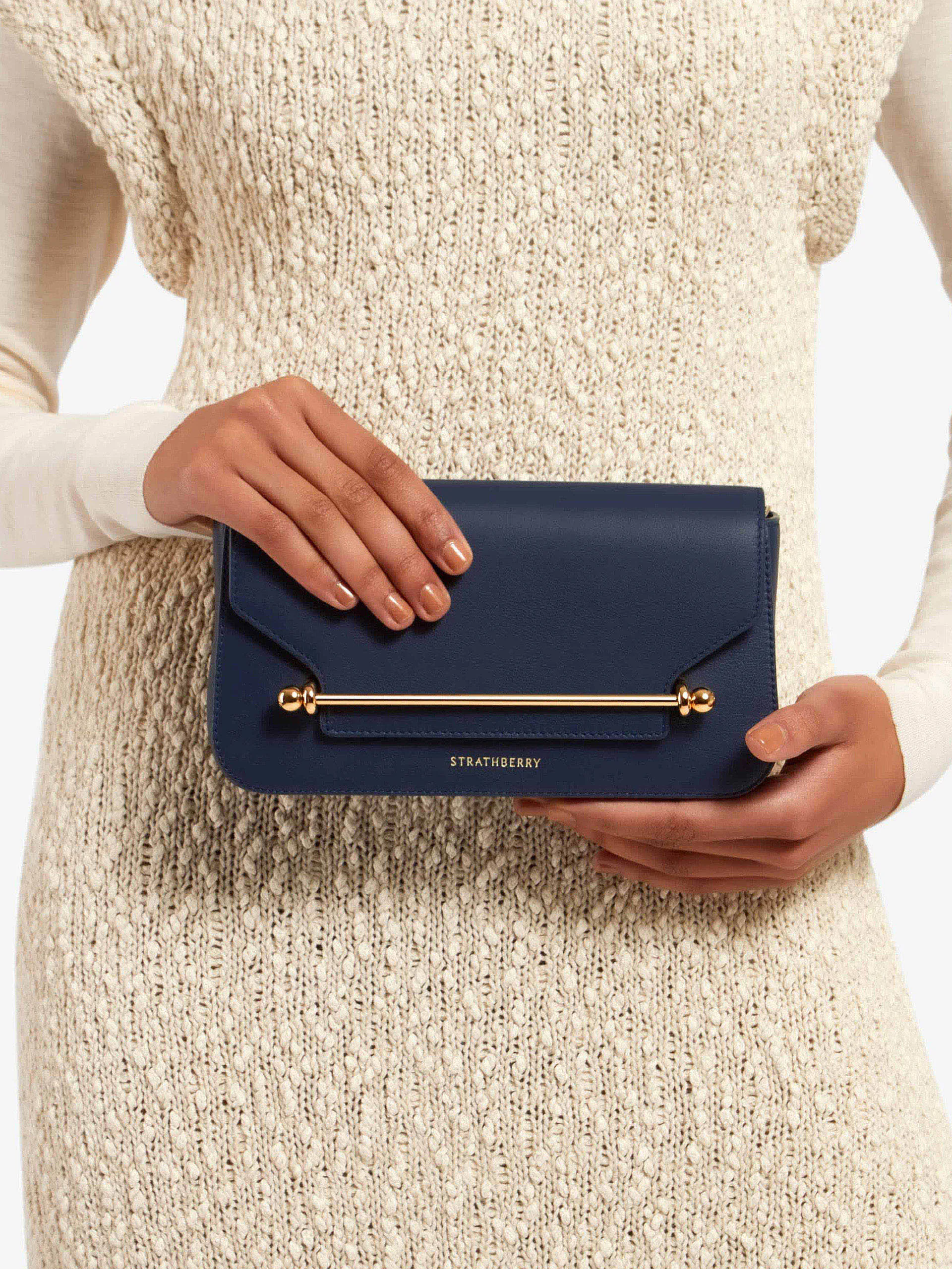 Navy East/West Baguette shoulder bag