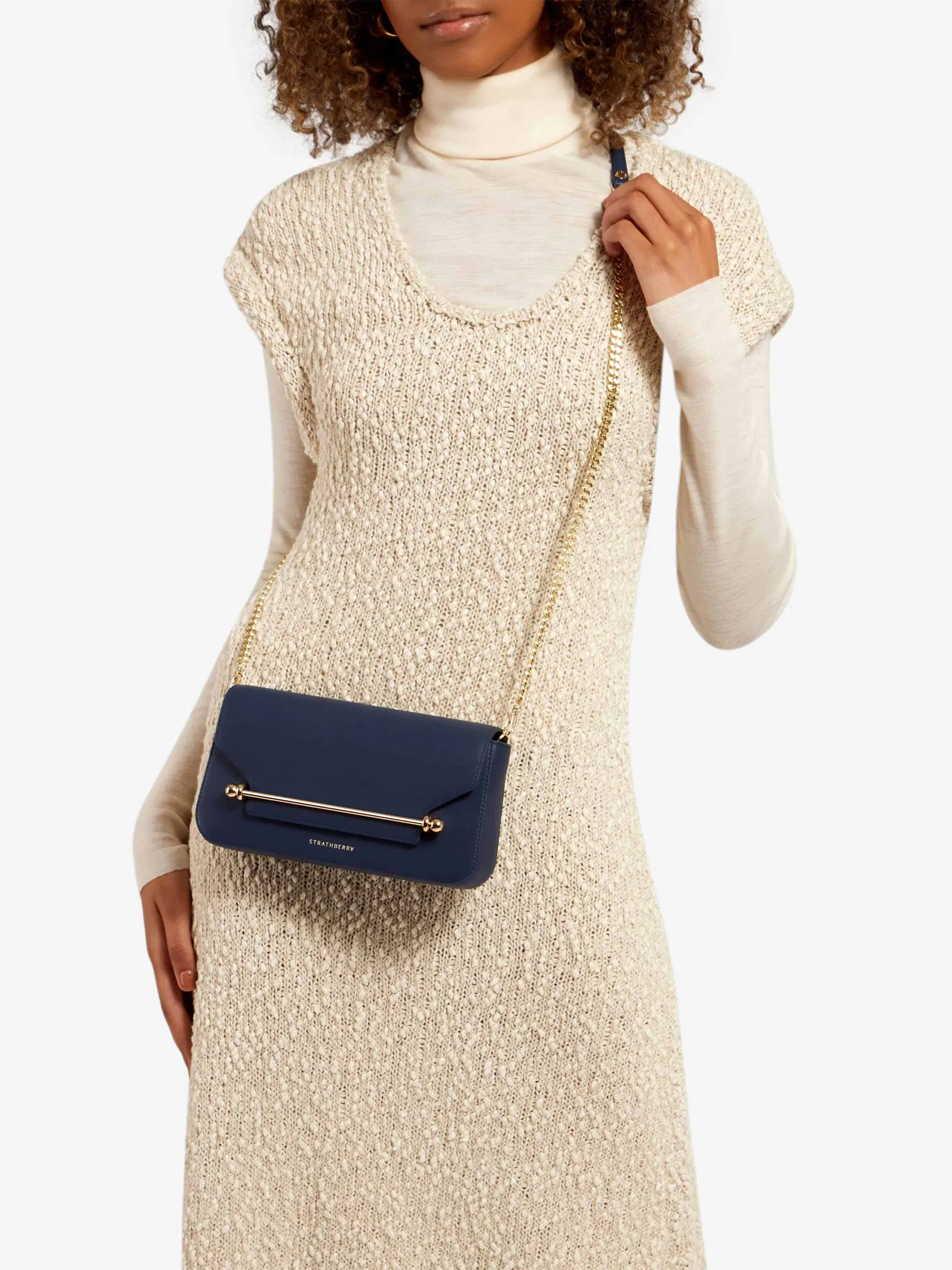 Navy East/West Baguette shoulder bag