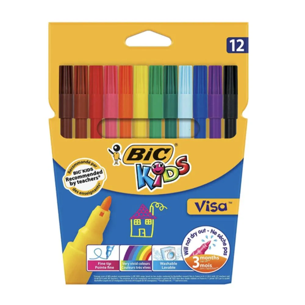 (NET) Bic Kids Visa Felt Tip Pens / 12 Color