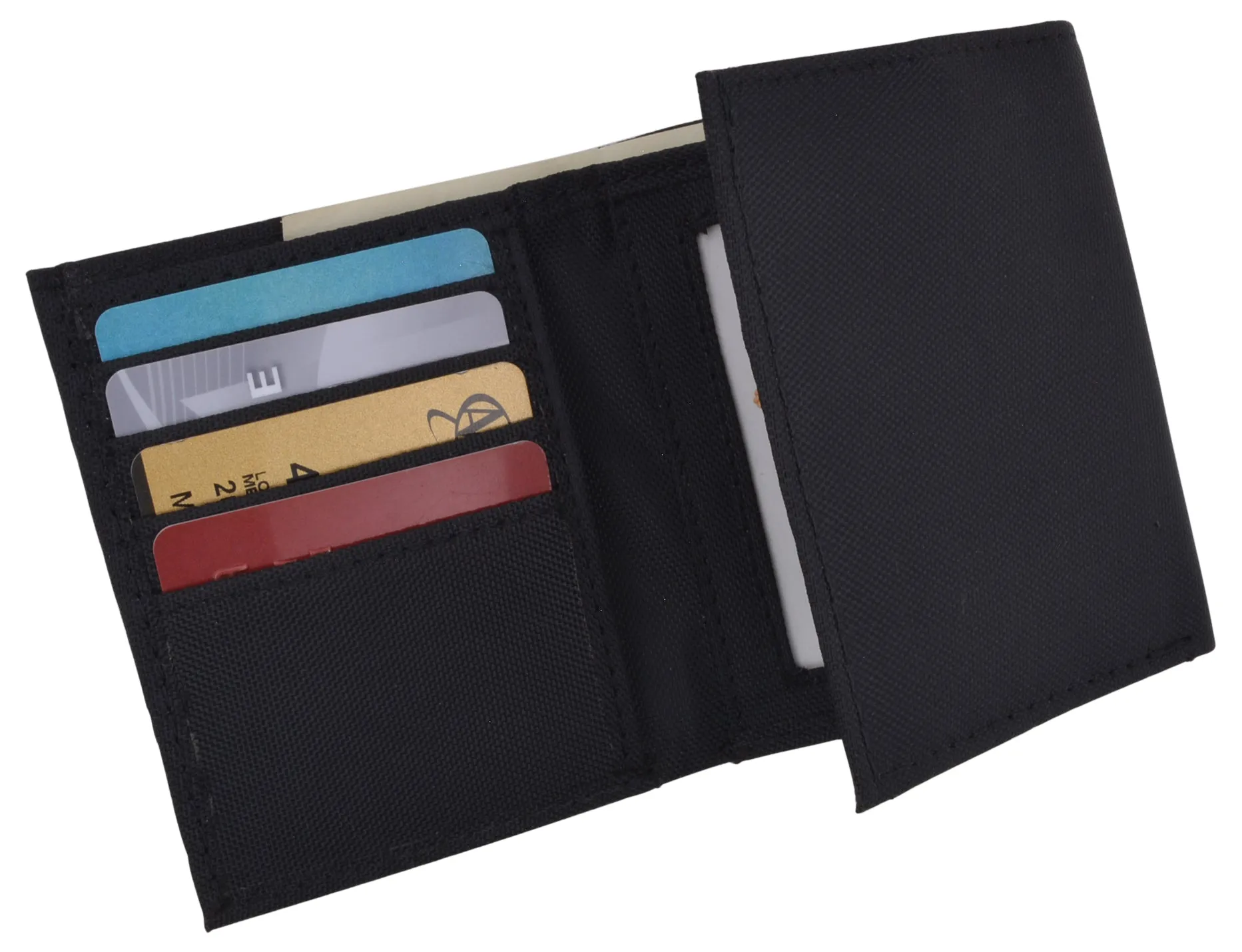 New Boys Slim Thin Nylon Trifold Wallet with Coin Pouch