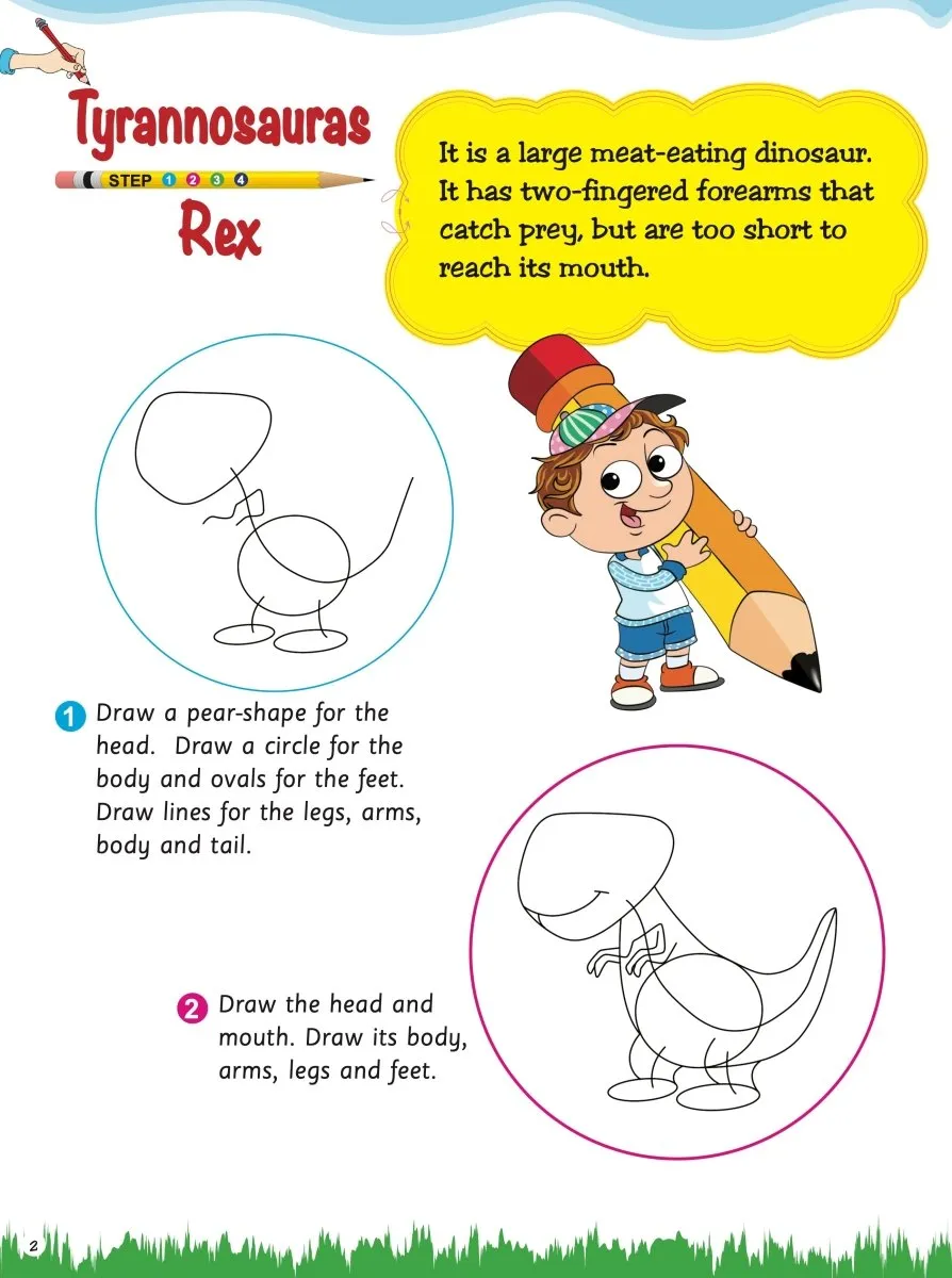 Om Books International How to Draw Dinosaurs : Step by step Drawing Book