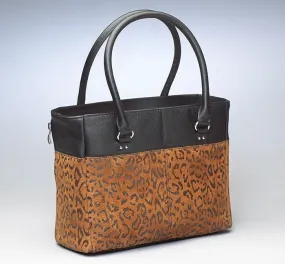 Open Top Tote, Debossed Suede