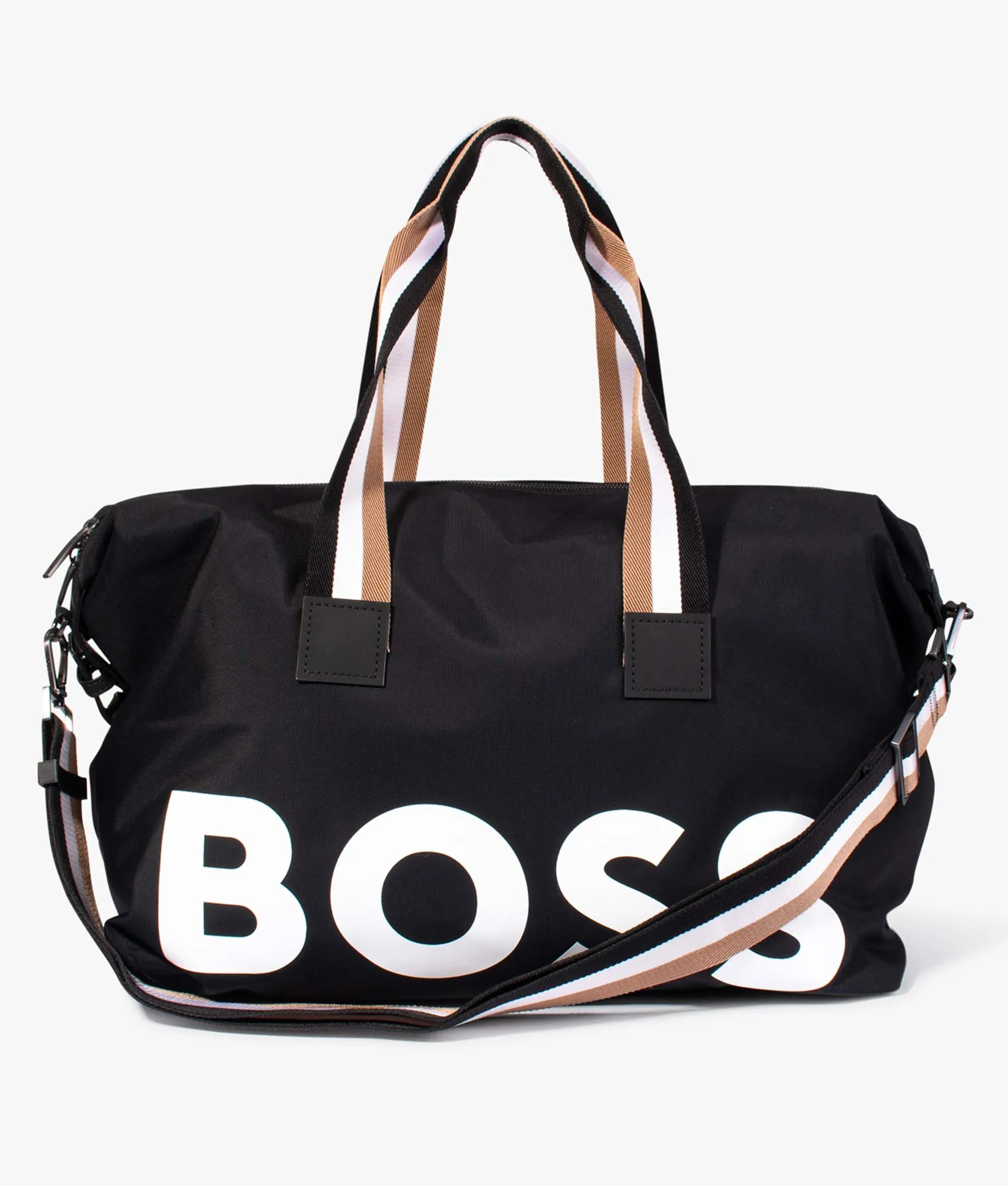 Oversized Logo And Leather Trimmed Catch Holdall Bag