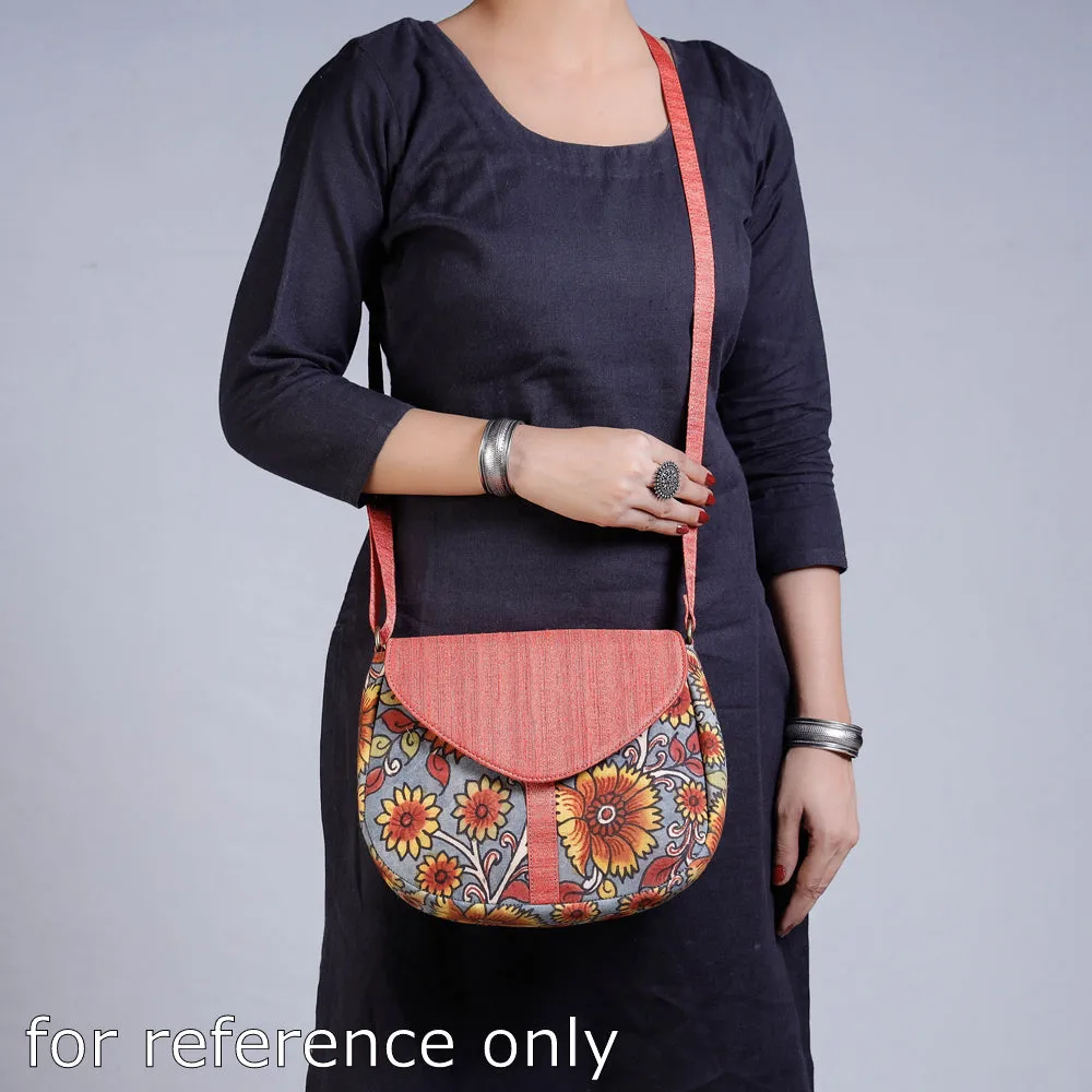Peach - Sling Bag - Handpainted Kalamkari Natural Dyed Ghicha Silk