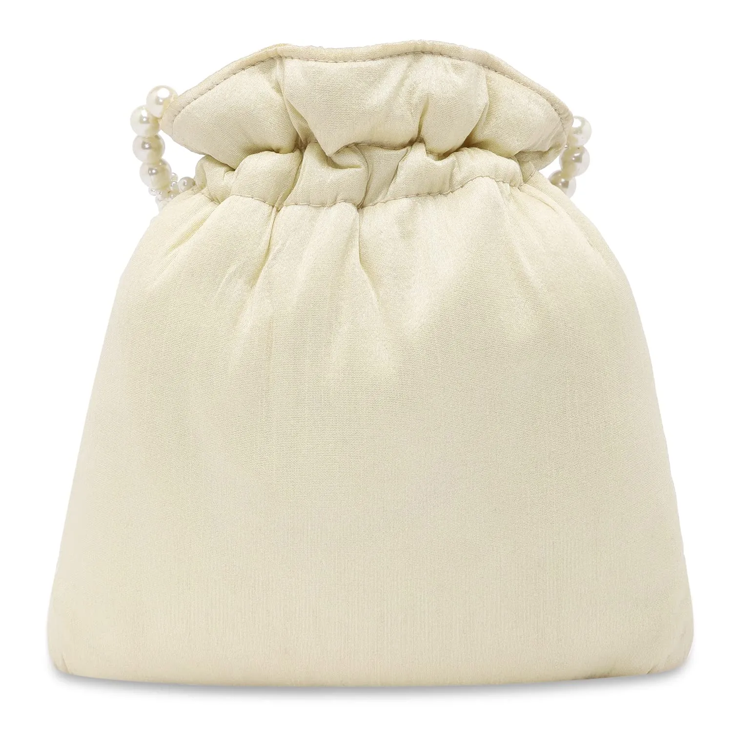 Peora Cream Potli Bags for Women Girls Evening Bag Clutch Ethnic Bride Purse with Drawstring