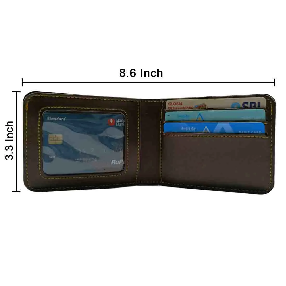 Personalised Wallet for Men Faux Leather Gents Purse - Add Name