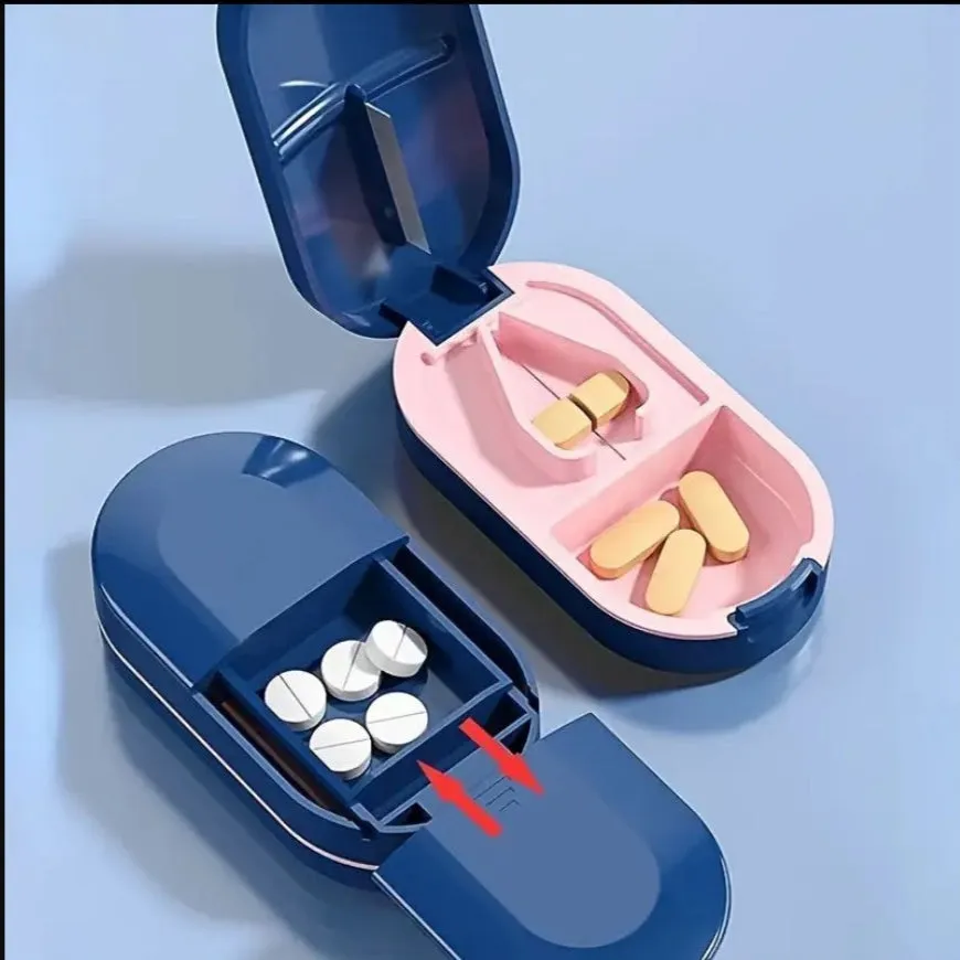 Portable 2-in-1 Pill Cutter & Organizer