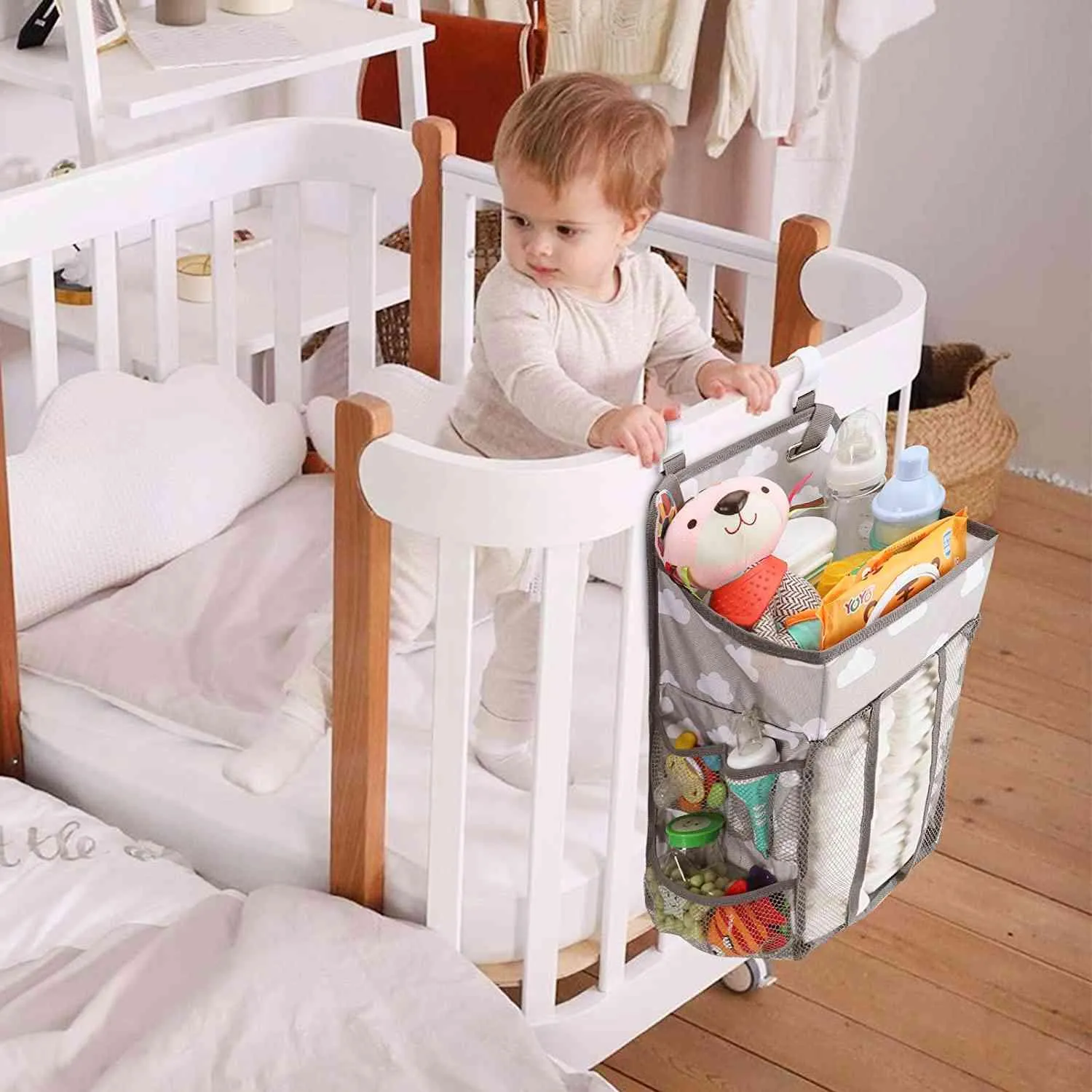 Portable Baby Crib Diaper Organizer