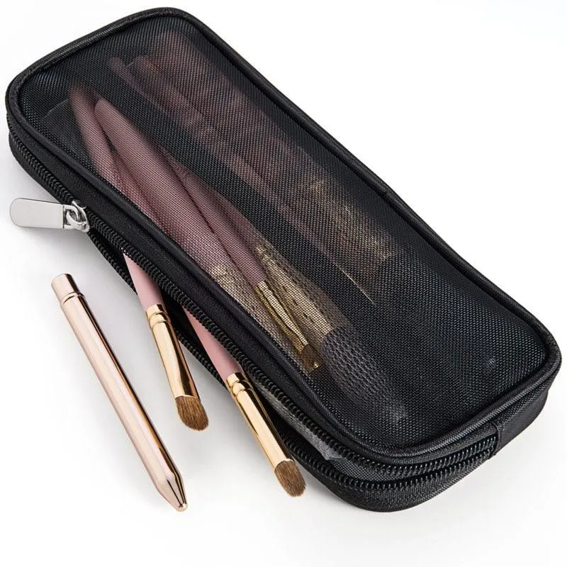 Portable Fashion Women's Makeup Brushes Mesh Case