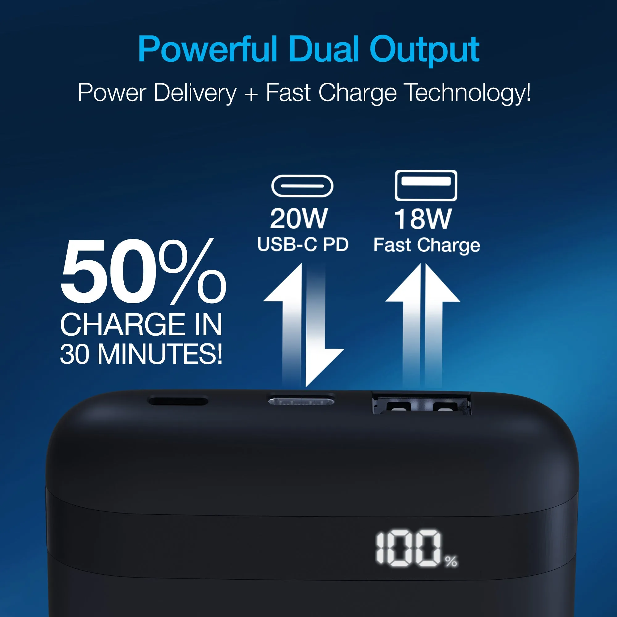 PowerBolt Wireless Fast Charge Power Bank with MiFi Lightning Port