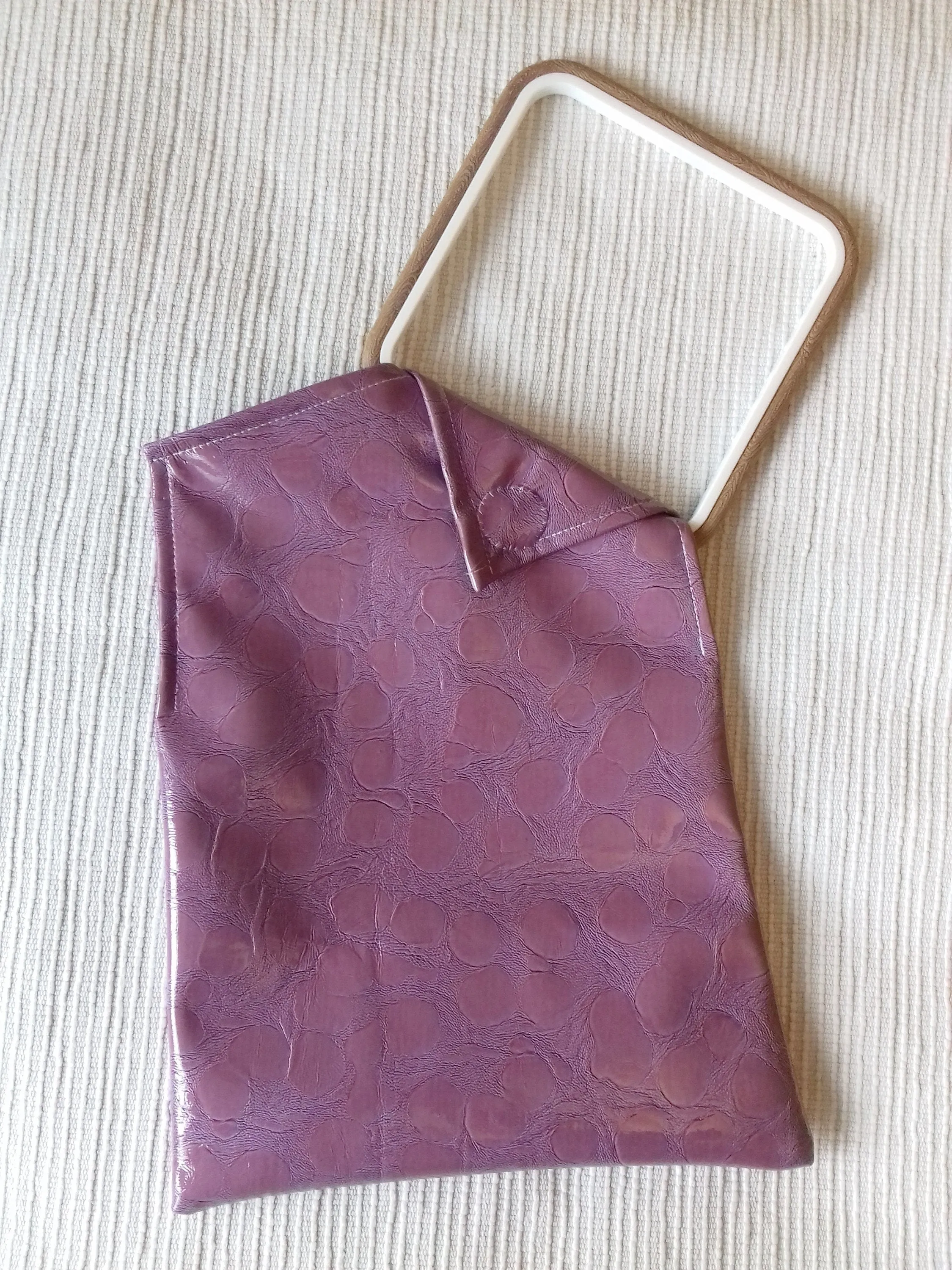 Purple Asymmetric Shiny PVC Shoulder Bag