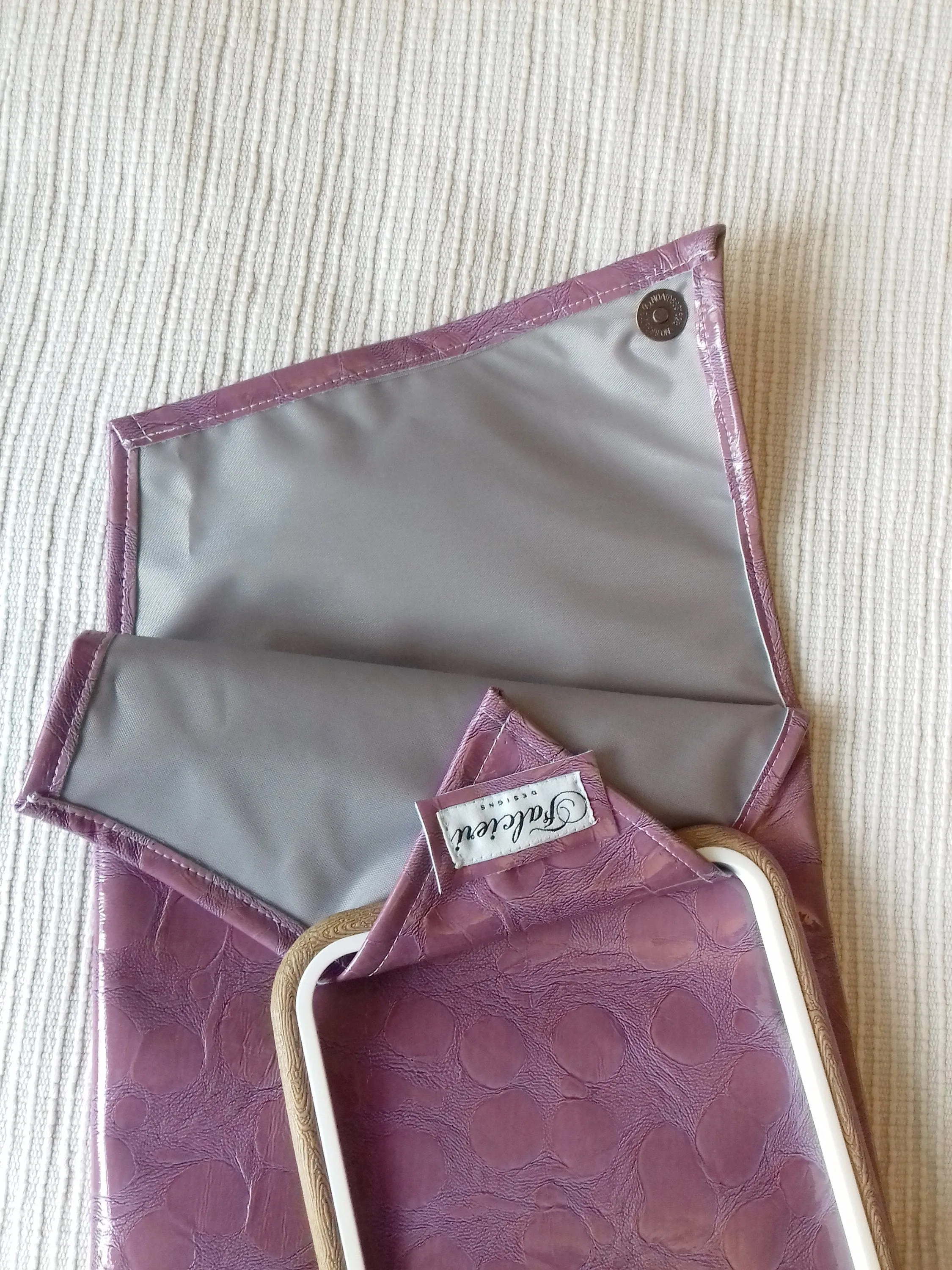 Purple Asymmetric Shiny PVC Shoulder Bag