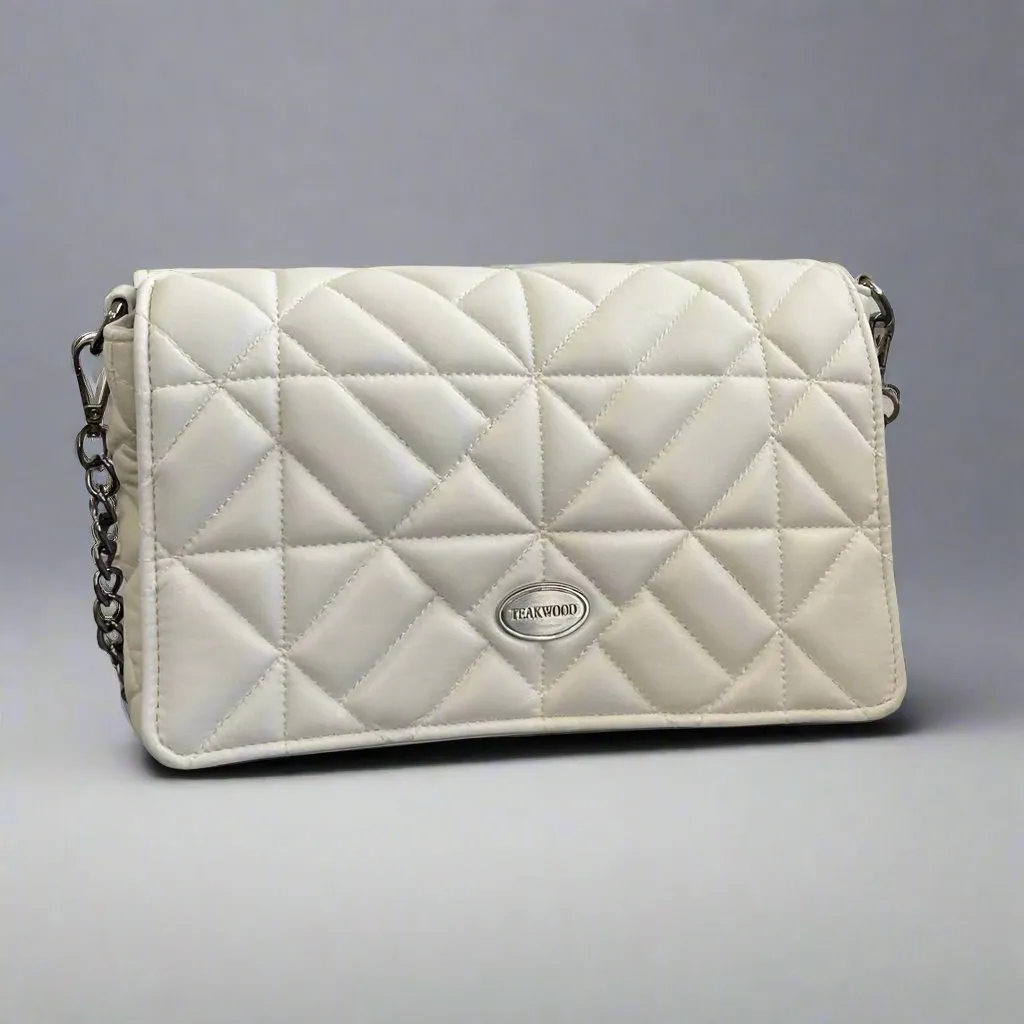 Quilted Soft Leather Crossbody Bag with Chain Strap