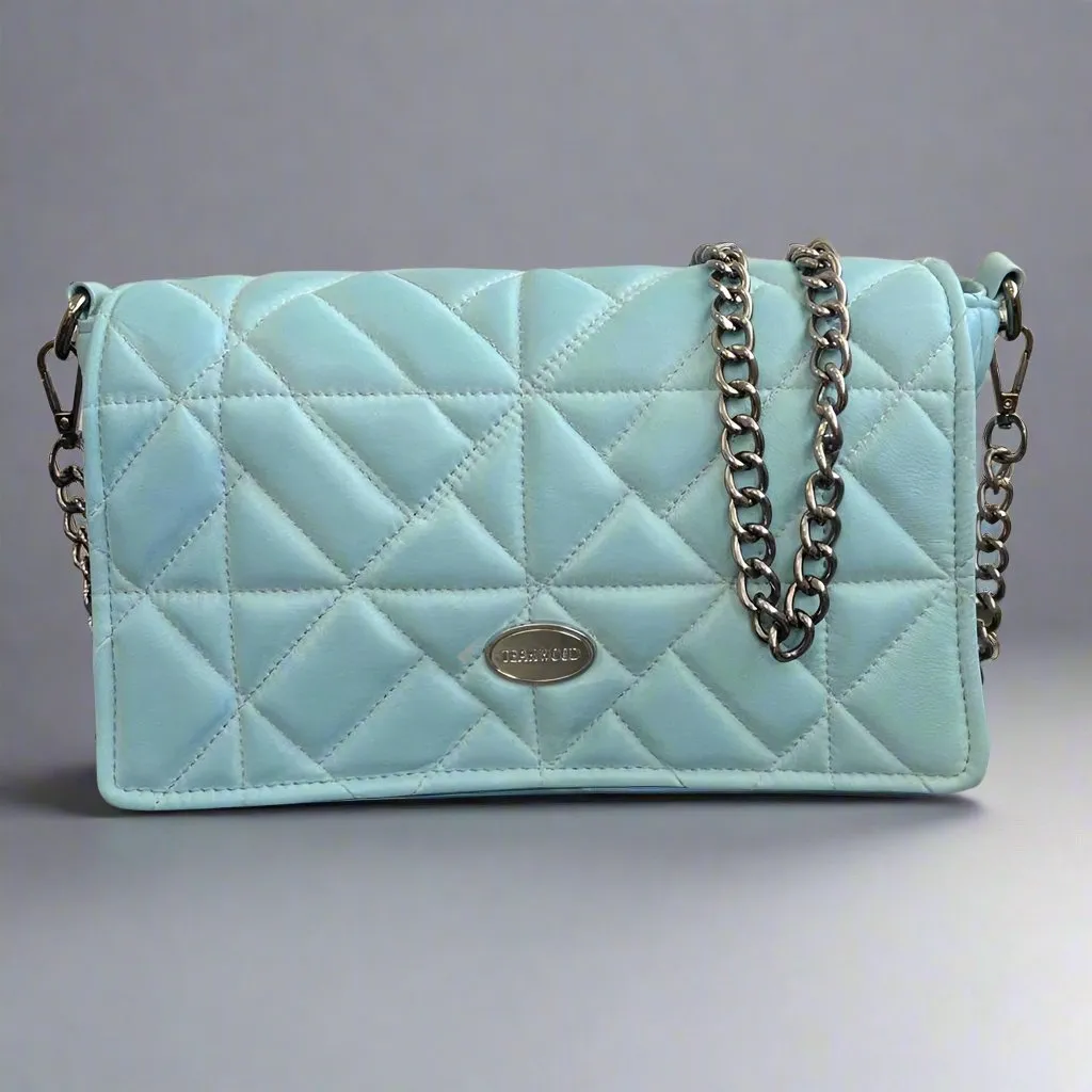 Quilted Soft Leather Crossbody Bag with Chain Strap