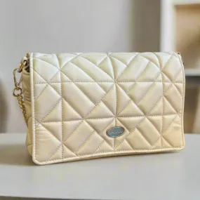 Quilted Soft Leather Crossbody Bag with Chain Strap