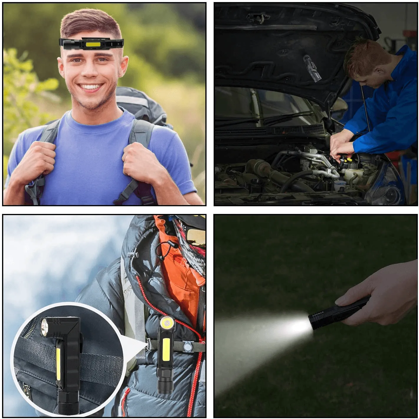 Rechargeable Magnetic Adjustable Camping Flashlight