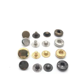 Round Metal S Spring Snap Rivet Button Press Stud Popper Tich Fastener Closure Craft Leather Bag Backpack Coat Shirt Diary Silver Gold