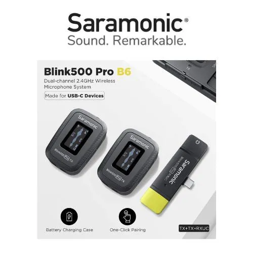 Saramonic Blink500 PRO B6(TX TX RXUC) Dual-Channel Wireless Microphone System-1Year Warranty