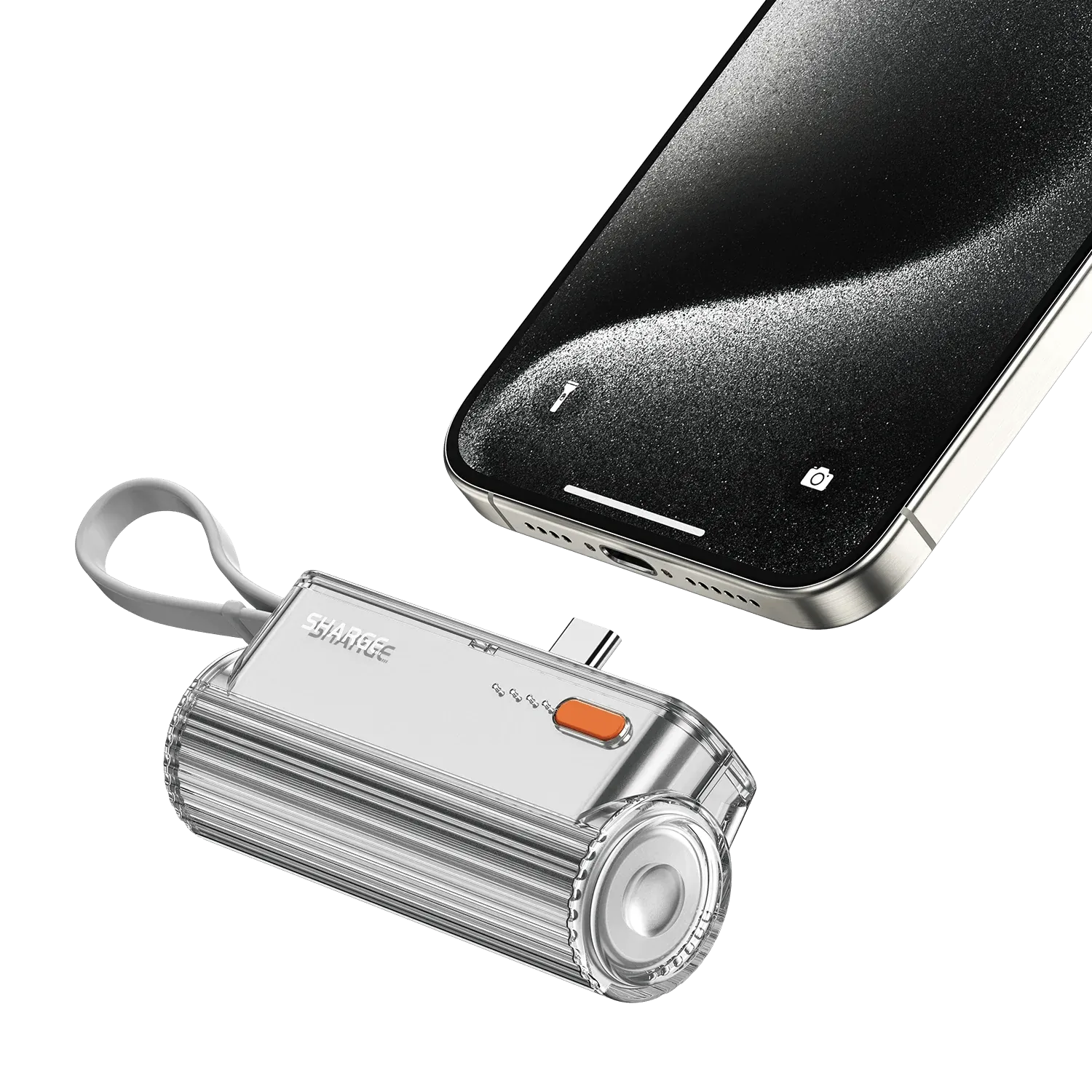 SHARGE 5000mAh Mini Power Bank with Dual USB-C and Lightning Fast Charging for iPhone and Samsung Devices