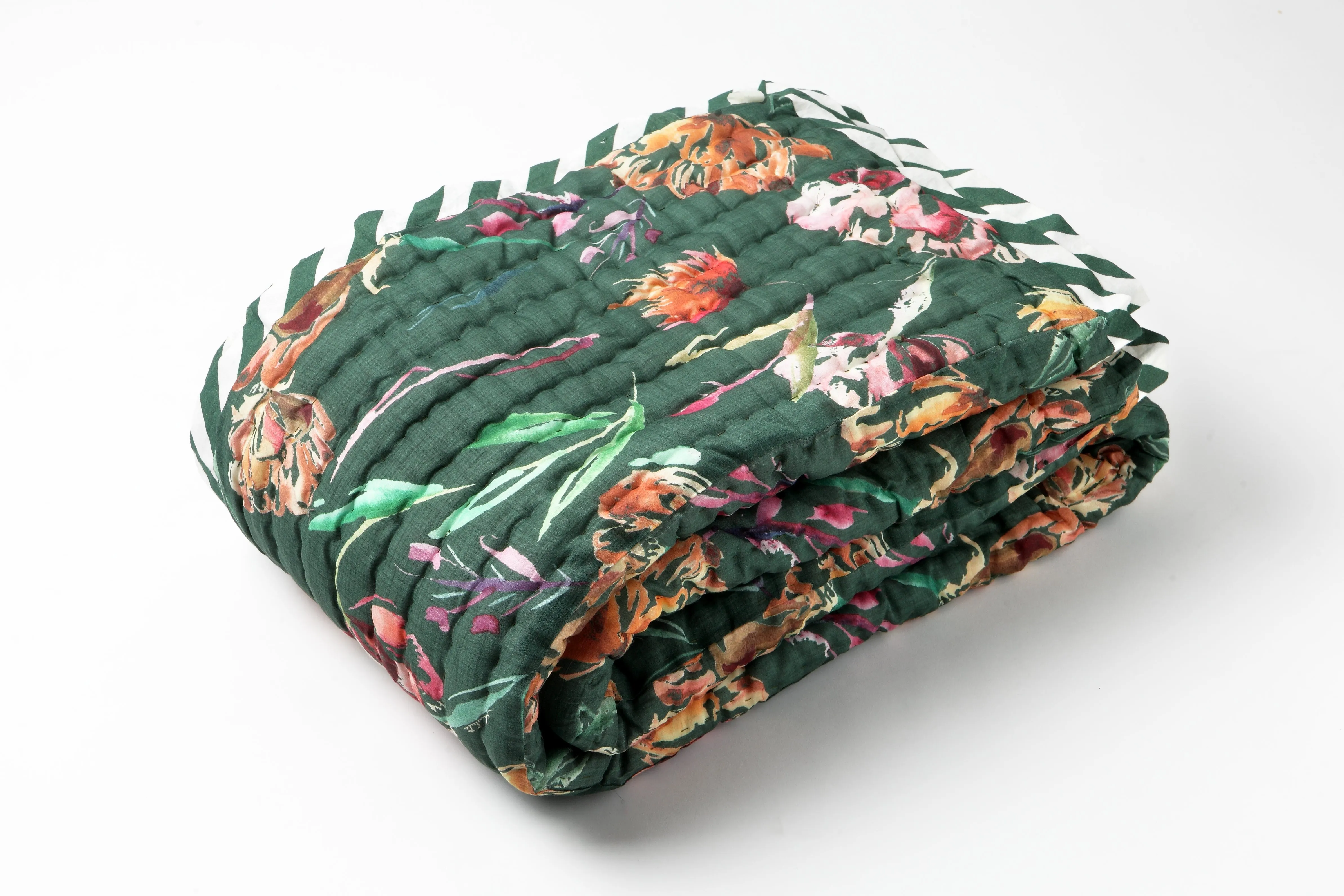 SOUNDARYA Neemleaf Silk Cotton Reversible Quilt