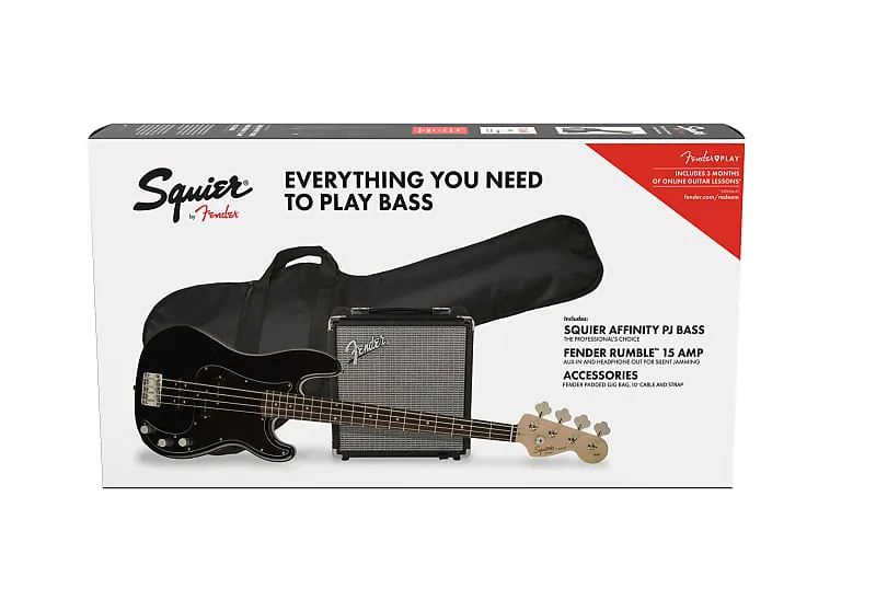 Squier Affinity Series Precision Bass PJ Pack Black