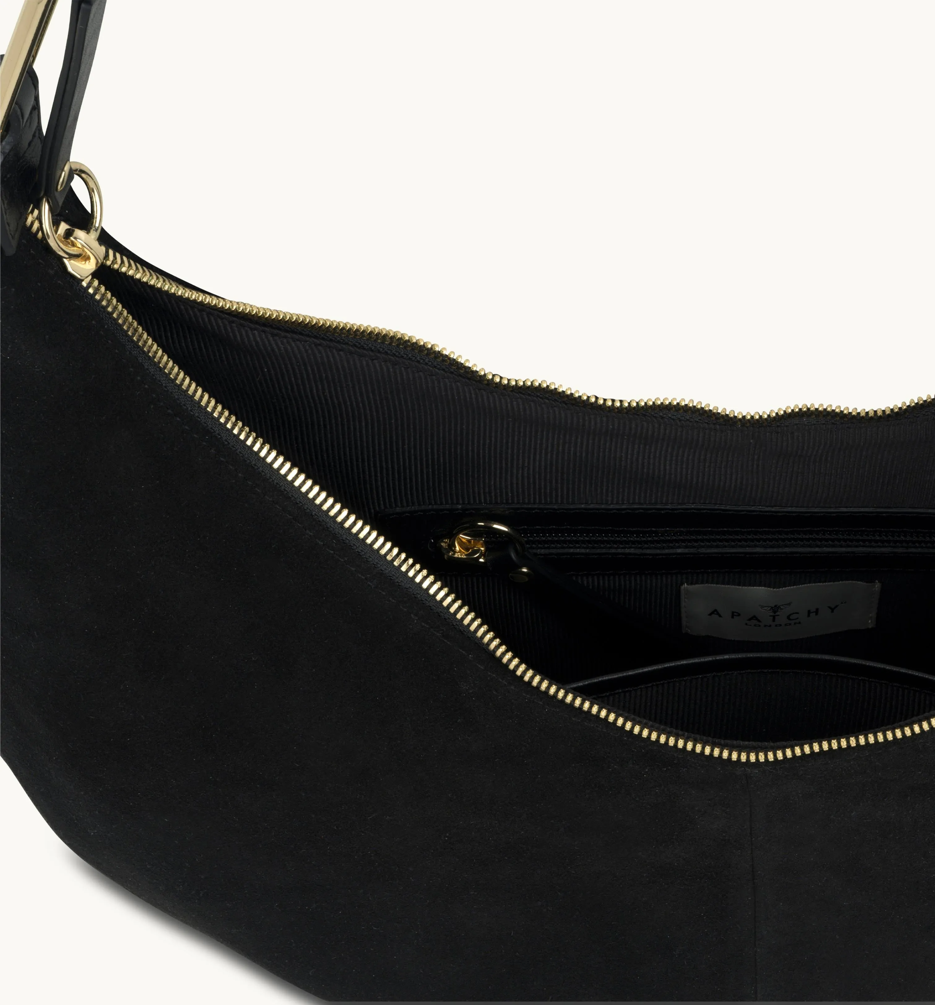 The Nora Black Suede Bag