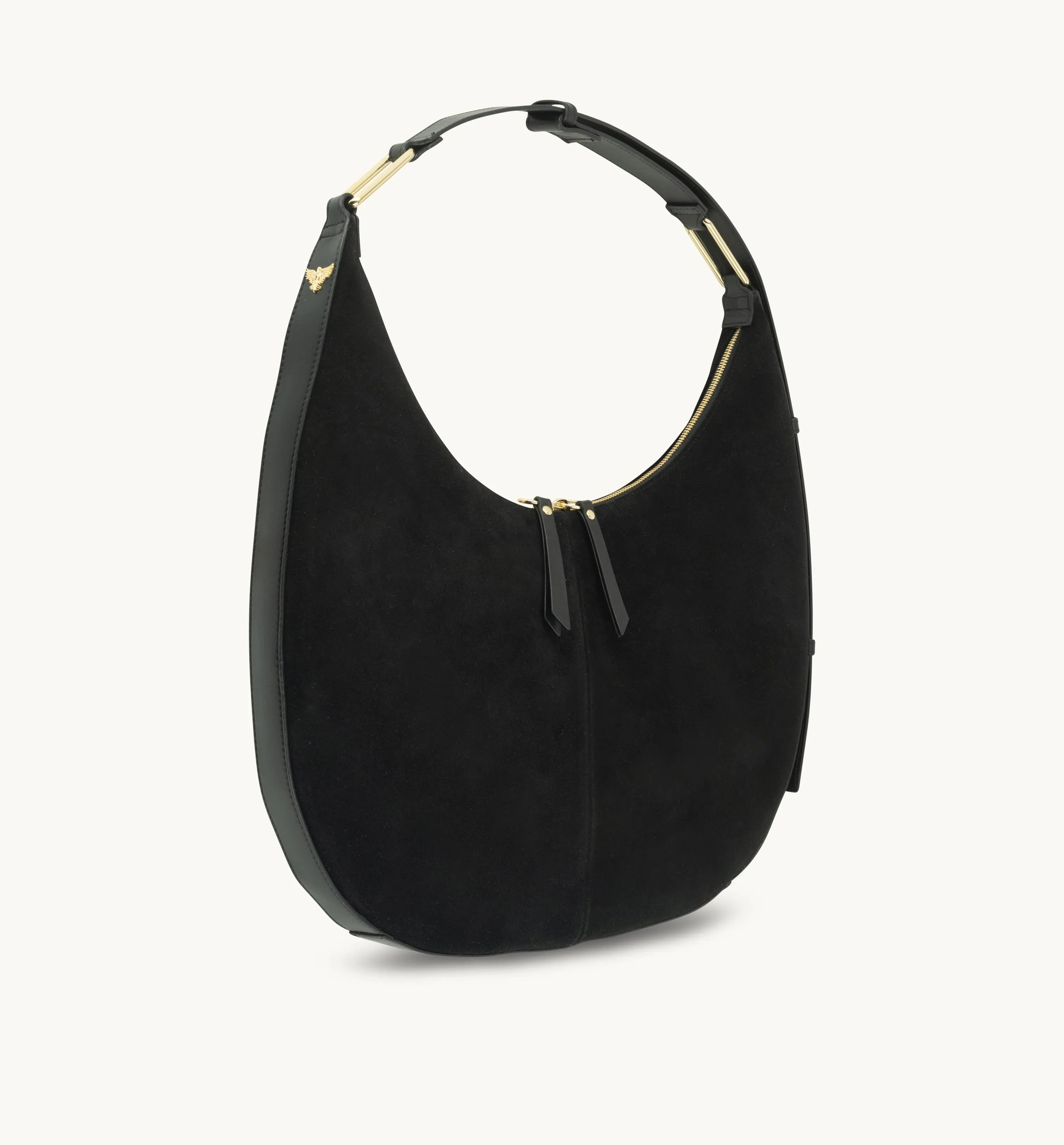 The Nora Black Suede Bag