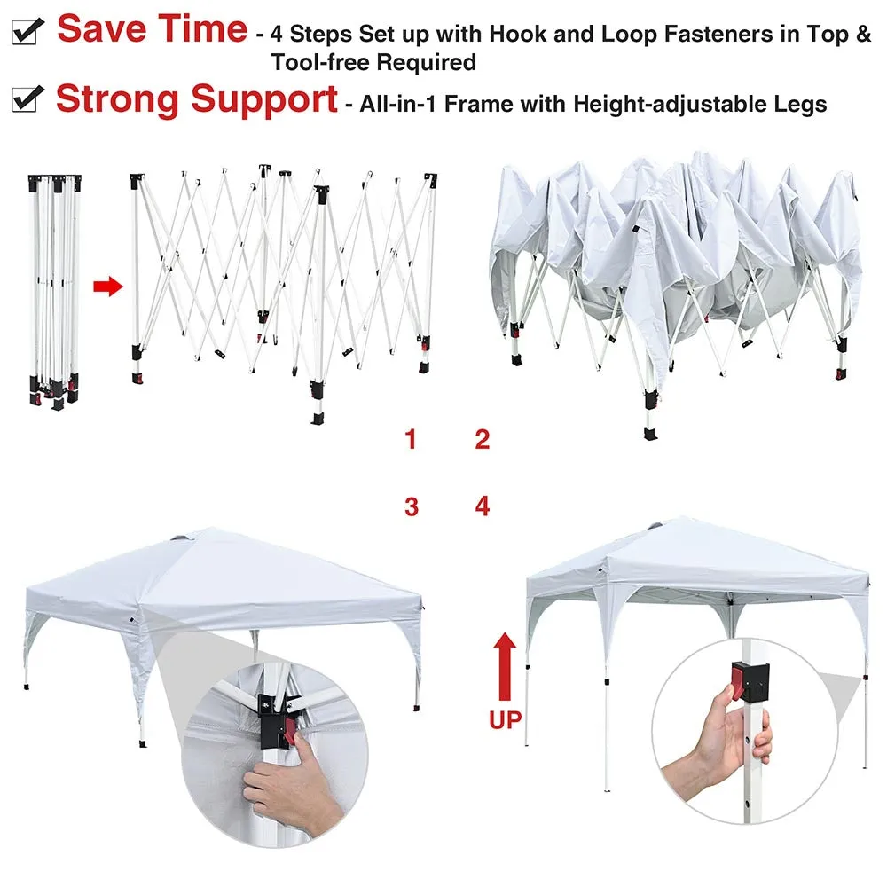 TheLAShop 10x10 Waterproof Pop Up Canopy with Vent Roller Bag Weight Bags