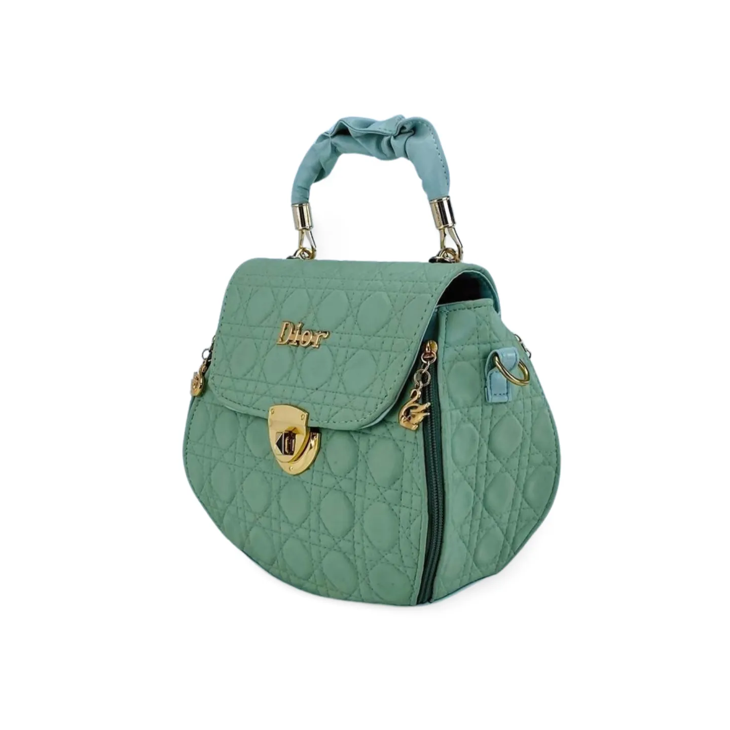 Versatile Quilted Handbag with Double Zip Closure And Detachable Strap