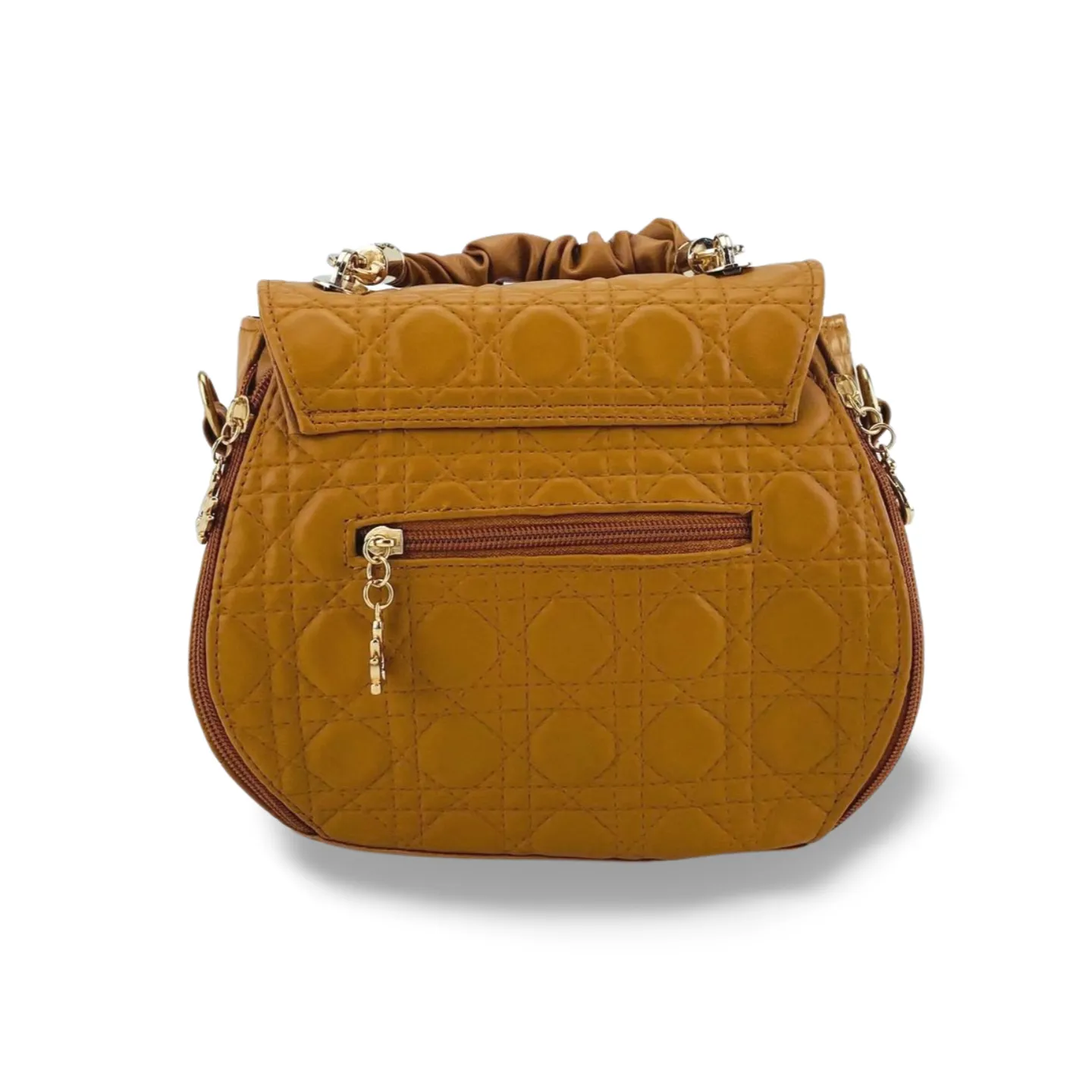 Versatile Quilted Handbag with Double Zip Closure And Detachable Strap