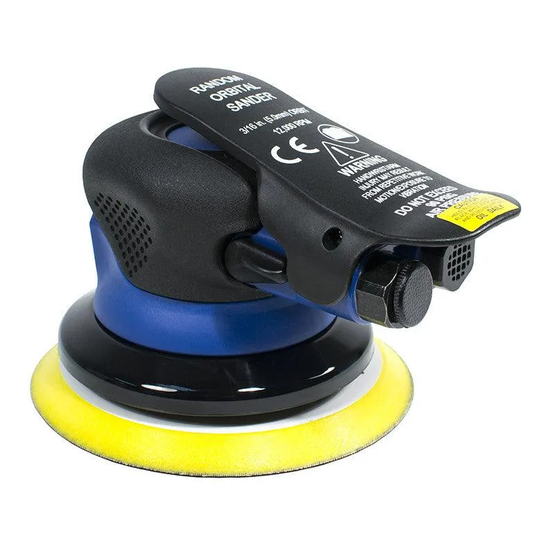 Vertech 5" & 6" Palm Style Air Random Orbital Sander - Composite Housing - 3/16" Orbit